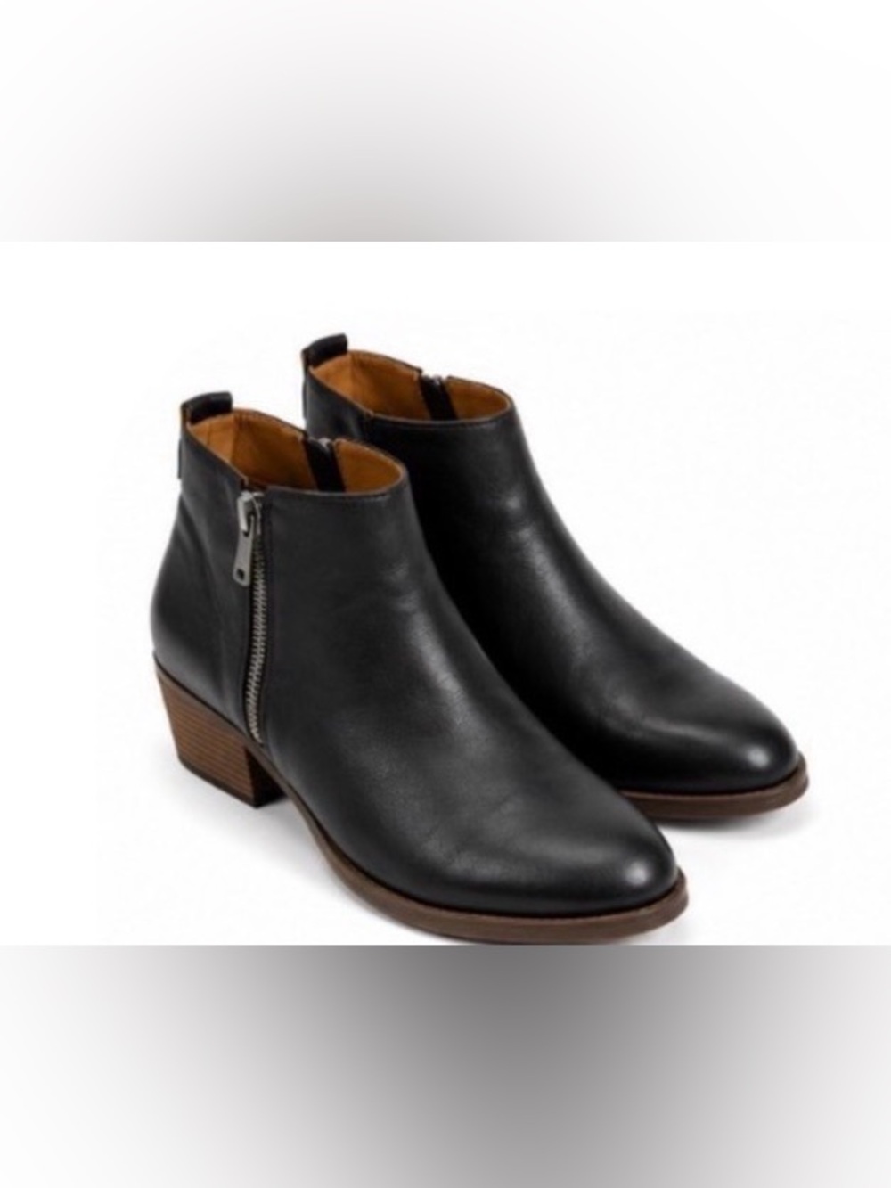 Lucky Brand Black Leather Ankle Booties – Women’s 7.5